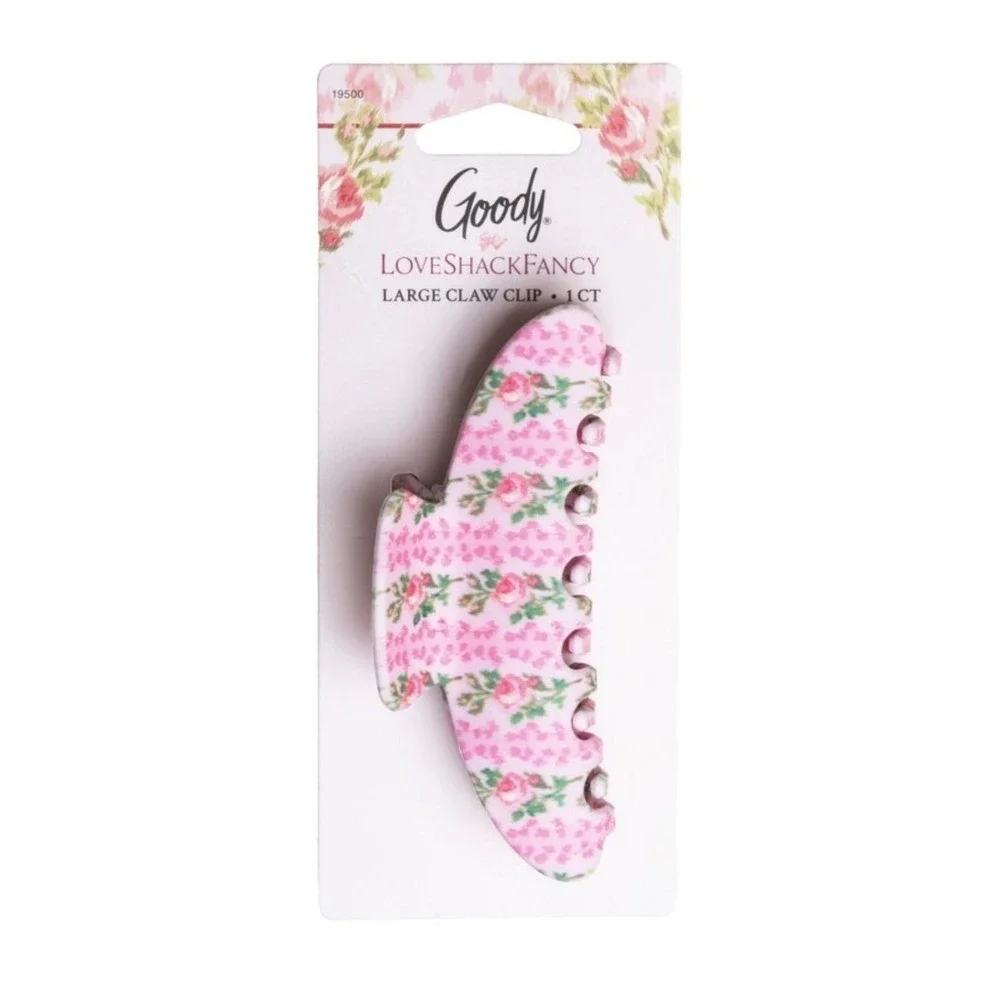 LoveShackFancy x Goody Hair Claw Clip Blooming Heirloom Floral Large Pink Target